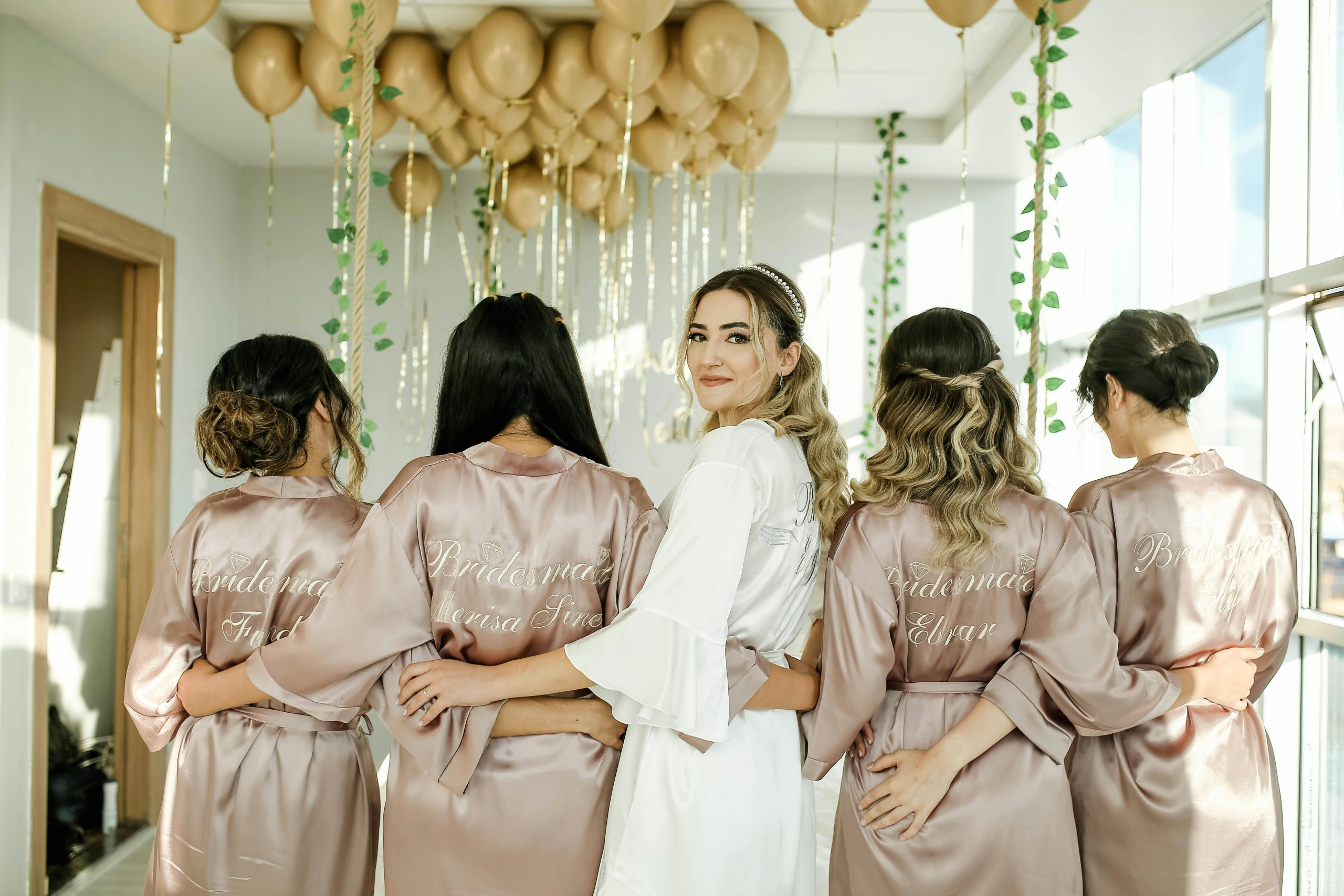 Bride and bridesmaids