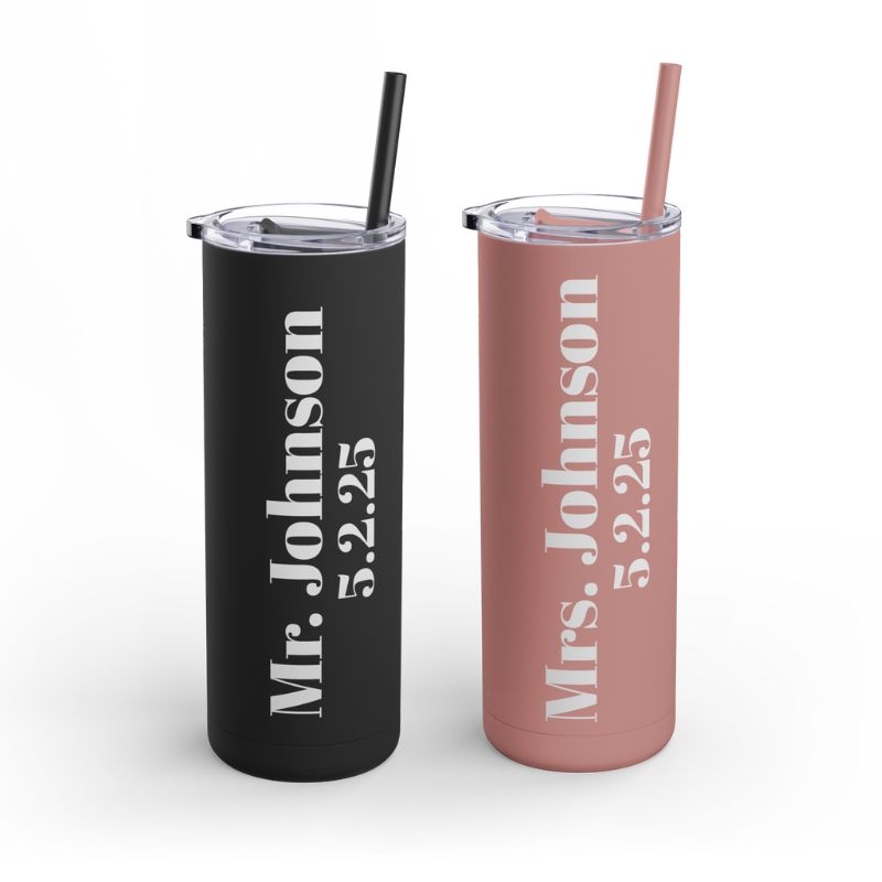 Mr and Mrs custom water bottle