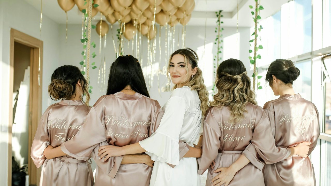 Bride and bridesmaids